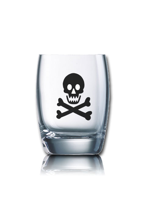 Lustiges Schnapsglas Salto 60 ml - Totenkopf von PorcelainSite GmbH