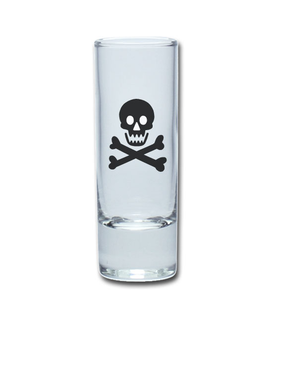 Lustiges Schnapsglas Wodkastange 65 ml - Totenkopf von PorcelainSite GmbH