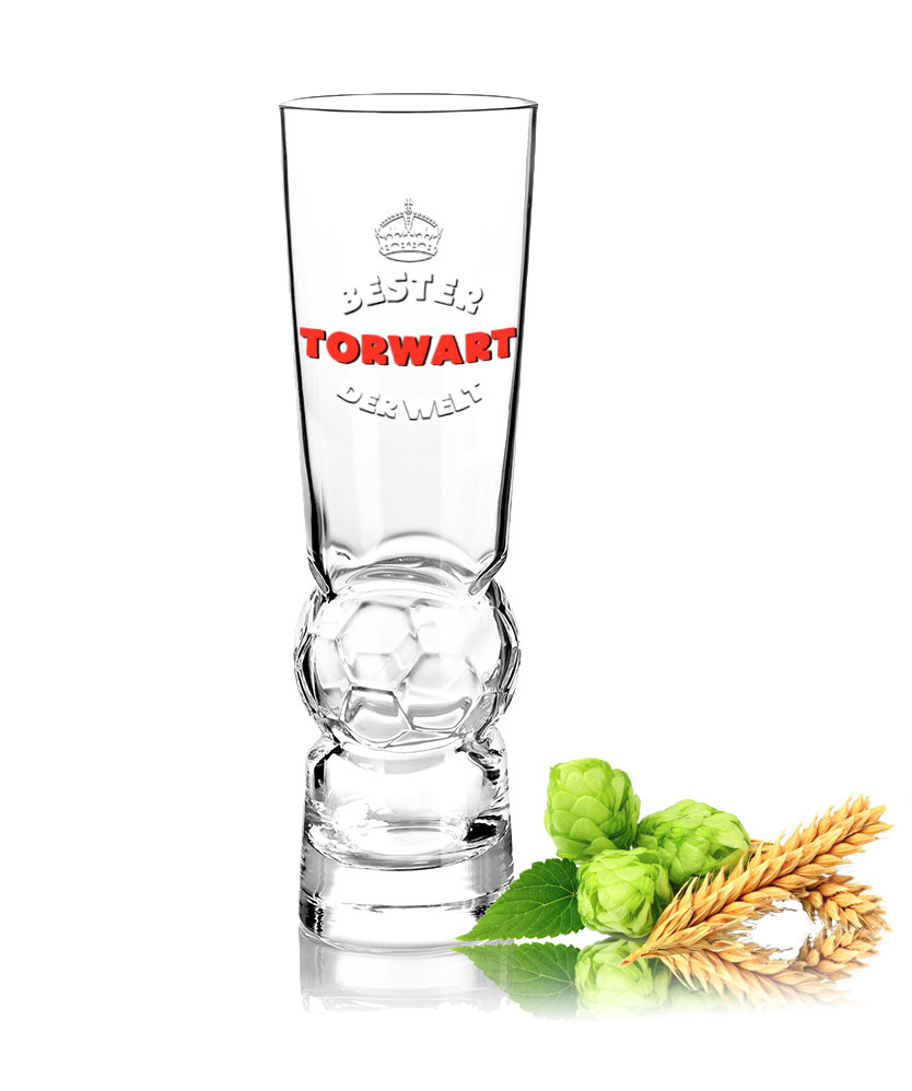 Premium Bierglas Weizenbierglas Fussball 0,5L - Bester Torwart der Welt von PorcelainSite GmbH