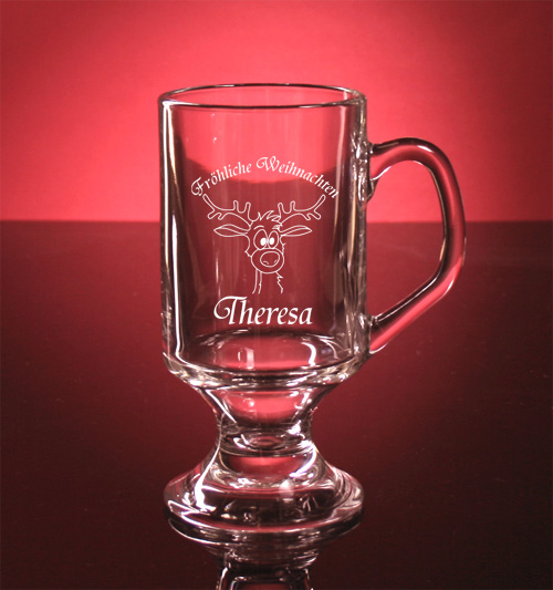 Teeglas, Grogglas, Glas für Grog 29cl Gravur Weihnachten von PorcelainSite GmbH