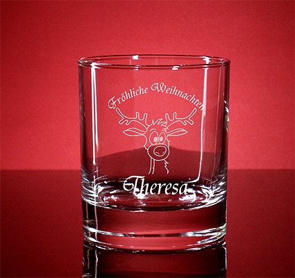 Whiskyglas Islande Gravur Weihnachten von PorcelainSite GmbH