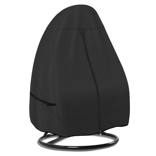 Porch Shield Patio Hängesessel Abdeckung – 600D wasserdichte Outdoor-Einzelsitz-Weidenschaukel, Hängesessel mit Ständerschutz, Schwarz Porch Shield Patio Hängesessel Abdeckung – 600D wasserdichte Outdoor-Einzelsitz-Weidenschaukel, Hängesessel mit Ständerschutz, Schwarz von Porch Shield