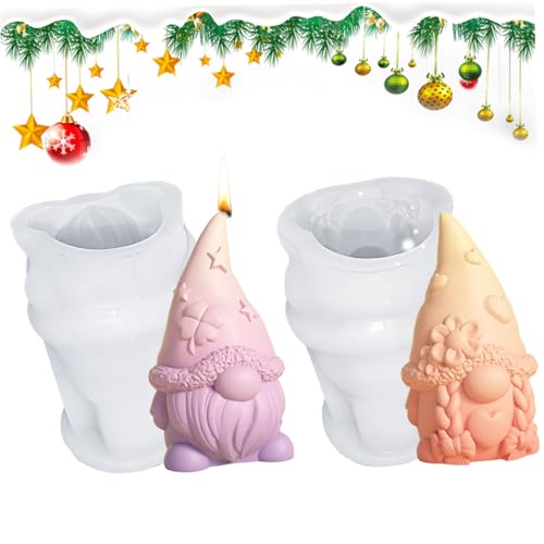 2pcs Kerzenform 3D Gnom-förmige Weihnachtskerze-Formen Nicht-Stick Easy Release Gnome Formen für Seife, Handwerk und mehr 2pcs Kerzenform 3D Gnom-förmige Weihnachtskerze-Formen Nicht-Stick Easy Release Gnome Formen für Seife, Handwerk und mehr von Porgeel