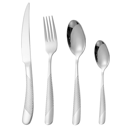 Edelstahl Besteck Set Steak Messer Fork Spoon 4pcs Tabelle für Heimküchen Hotel Restaurant Castlery Set für 4 Personen Silberwaren Set Edelstahl Besteck Set Steak Messer Fork Spoon 4pcs Tabelle für Heimküchen Hotel Restaurant Castlery Set für 4 Personen Silberwaren Set von Porgeel