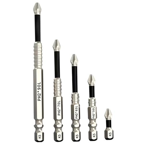 Hochmagnetischer Schraubendreherbohrer Bit Set (5pcs) Lebensspark Bohrer Bits Magnetic Durability ScrewDriver Set Hohe Härte hohe Härte von Porgeel