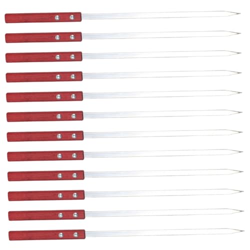 Metal Skewers for Kabobs, 12Pcs 16 Inch Stainless Steel Flat BBQ Kebab Skewers with Wooden Handle for Grilling Meat, Chicken, Shrimp, Vegetables More Metal Skewers for Kabobs, 12Pcs 16 Inch Stainless Steel Flat BBQ Kebab Skewers with Wooden Handle for Grilling Meat, Chicken, Shrimp, Vegetables More von Porgeel