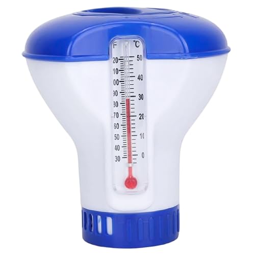 Pool -Chlor -Floater mit Thermometer, 5 Zoll automatisches Chlortabletten -Floater, Poolzubehör für das Schwimmen Wasser frisch und sauber von Porgeel