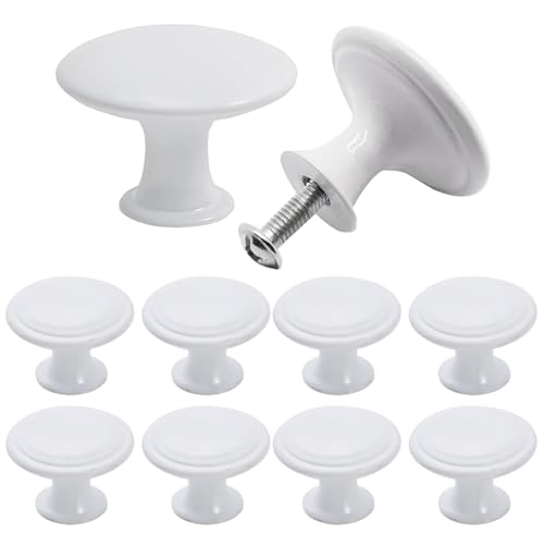 Porgeel 10pcs Schrank Türknöpfe Vintage runde weiß von Porgeel
