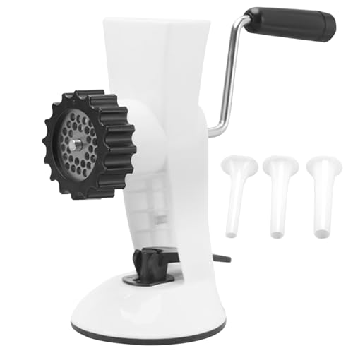 Porgeel Handbuch Fleischschleifer Wurst Stuff Füllstoff Handkurbel Fleisch Mincer 3-in-1-Küchenmaschine Fleischschleife mit Wurstrohre für Rinderpfefferpilze von Porgeel