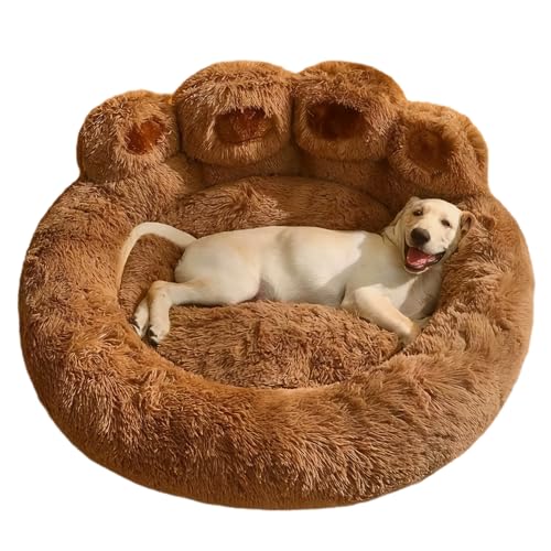 Porgeel Katzenbett 20 Zoll weich warm warmes Fußabdruck Formhundbett rund mit verdickter Füllung Waschbarer Nicht-Rutsch für Innenkatzen Hunde unter 5 kg von Porgeel