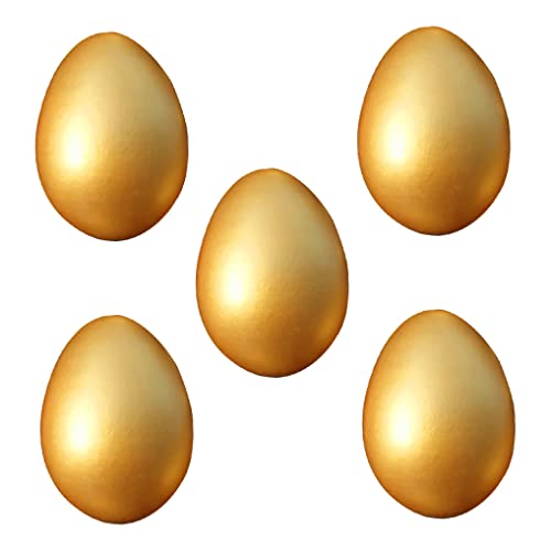 Porgeel Ostereier Holz Golden Ei Spielzeug DIY Malmalerei Osterei Osterdekoration Geschenk 5pcs von Porgeel