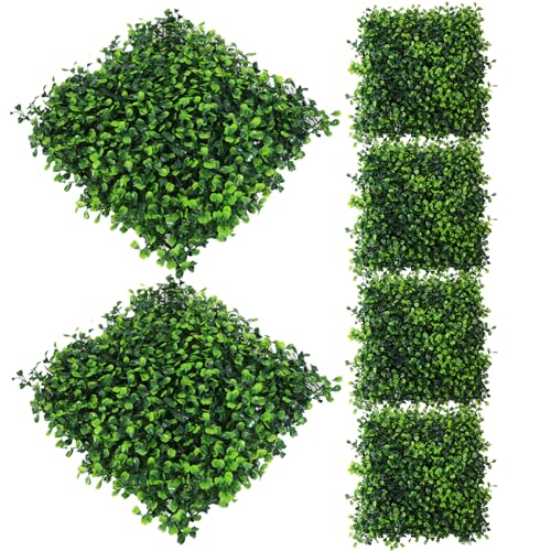 Porgeel Pflanzenwand 6 Stück 25,4 x 25,4 cm Kunstrasen-Wand UV-Schutz grüne Wand Buchsbaum-Paneele lichtbeständig grünes Gras Wandhintergrund der Privatsphäre abdeckt pflanzenwand künstlich von Porgeel