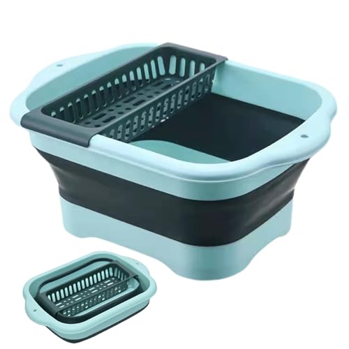 Zusammenklappbarer Schalenbecken mit Abflussstopp & Abflusskorb Großer zusammenklappbarer Waschbecken tragbares multifunktion von Porgeel