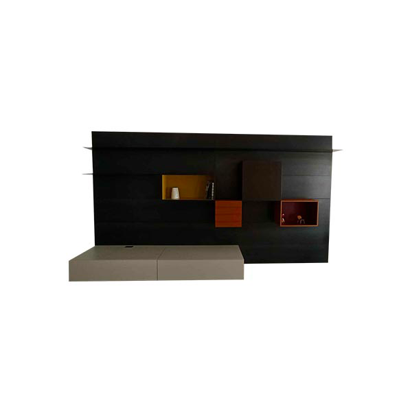 Modernes Wohnwand-Set und Load-it Regal aus Holz (Grau), Porro von Porro