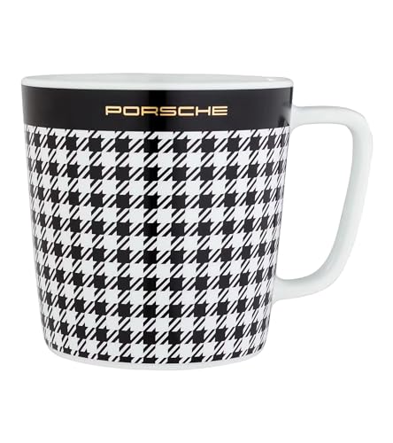 Porsche Sammeltasse Nr. 7 Kultige Pepita Optik Kaffeebecher schwarz von Porsche