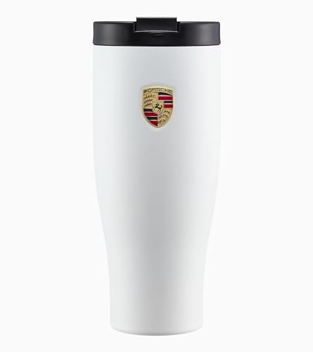 Porsche XL Thermobecher in mattem Weiß, Edelstahl, 900 ml von Porsche