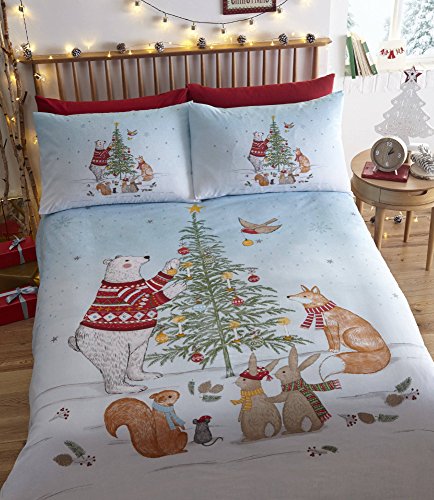 Weihnachtliches Bettwäsche-Set - Baumwoll-Polyester-Mischung - UK-Kingsize - Der Abend vor Weihnachten von Portfolio Home