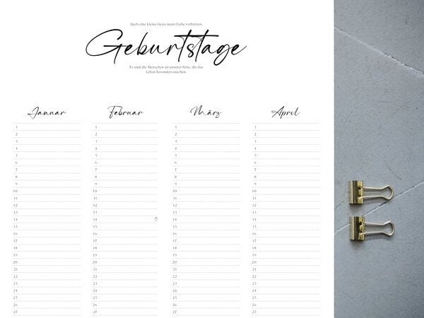 Portia by Callidus Designs Geburtstagskalender mit magnetischer Posterleiste als Jahresplaner Portia by Callidus Designs Geburtstagskalender mit magnetischer Posterleiste als Jahresplaner von Portia by Callidus Designs