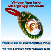 Vintage Anastasia Faberge Ei Ornament Bentley's Of London Für Norm Thompson Aus Portland Oregon, Neuwertig, Lithografierte Zinn-Geschenkbox von PortlandPandemonium