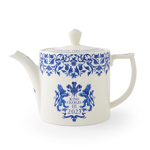 Portmeirion Home & Gifts KCC00600 Spode King Charles III Coronation Teekanne, 1,1 l, Blau und Weiß von Portmeirion