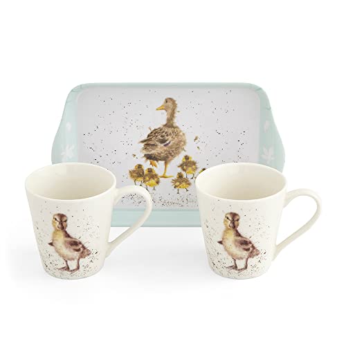 Portmeirion Home & Gifts Wrendale Designs X0011659124 Keramiktasse und Tablett, Motiv: Lovely Mum Duck & Ducklings, mehrfarbig von Portmeirion