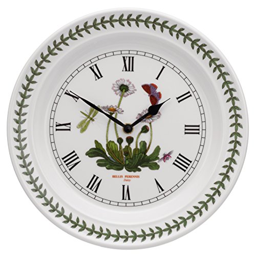 Botanic Garden Wanduhr, ca. 25 cm Durchmesser, Mehrfarbig, mit Gänseblümchen von Portmeirion