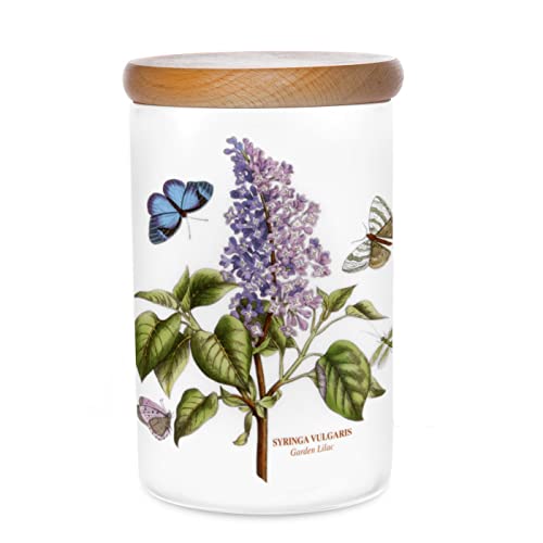 Portmeirion Botanic Garden Mittelgroßer luftdichter Kanister | 17,8 cm Vorratsdose mit Gartenmotiv | Made in England aus feinem Steingut | spülmaschinenfest von Portmeirion