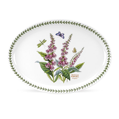 Portmeirion Home & Gifts - Botanic Garden Collection - Ovale Platte - 13 Zoll - Fingerhut (Mehrfarbig, 13 Zoll) von Portmeirion
