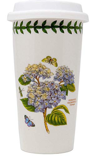 Portmeirion Botanic Garden Travel Mug Cup with Silicone Lid, 15 oz., Hydrangea by Portmeirion von Portmeirion