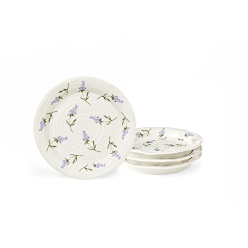 Portmeirion Sophie Conran Lavandula Beilagenteller-Set, 4 Stück, Porzellan-Dessert, Vorspeisen, kleine Speiseteller, mikrowellen- und spülmaschinenfest, 15,2 cm Durchmesser von Portmeirion