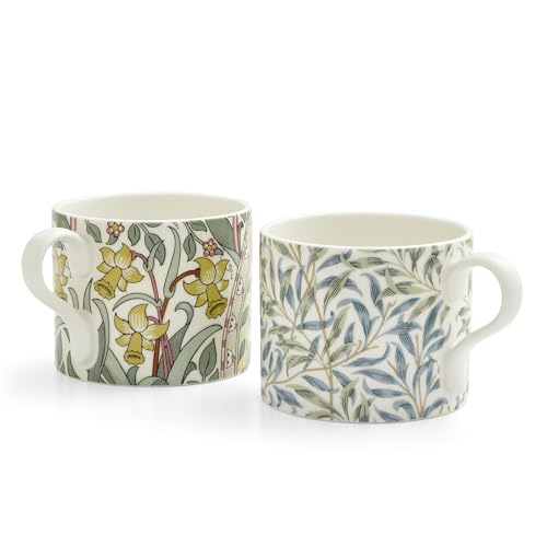 Spode Morris & Co Tasse mit Narzissen- und Weidenkäge-Design, 2 Stück von Portmeirion