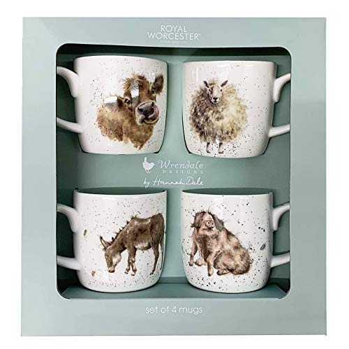 Portmeirion Royal Worcester MMV3969-XG Tassen-Set, Sommer, 4 Stück, 0,31 l, Porzellan, Tasse, Kaffeetasse, Zuhause, Alle Gelegenheiten von Portmeirion
