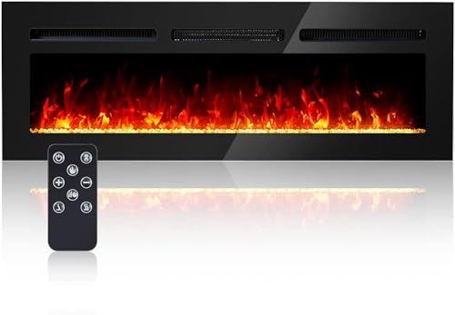 50 Zoll Elektrokamin, 3 in 1 Elektrischer Stand-, Wand- oder Einbaukamin mit 3D Flammeneffekt und 12 Flammenfarben, 750W/1500W Kamin mit Fernbedienung, Timer & Thermostat, Schwarz 50 Zoll Elektrokamin, 3 in 1 Elektrischer Stand-, Wand- oder Einbaukamin mit 3D Flammeneffekt und 12 Flammenfarben, 750W/1500W Kamin mit Fernbedienung, Timer & Thermostat, Schwarz von PortoAlegre