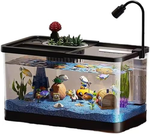 PortoAlegre 20L Aquarium Komplettset, Tisch-Landschaftsbau Aquarium mit LED, 3-in-1 Selbstreinigende Pumpe & Filter, Acryl Klein Aquaristik Dekor für Zuhause, Büro, Wohnzimmer PortoAlegre 20L Aquarium Komplettset, Tisch-Landschaftsbau Aquarium mit LED, 3-in-1 Selbstreinigende Pumpe & Filter, Acryl Klein Aquaristik Dekor für Zuhause, Büro, Wohnzimmer von PortoAlegre