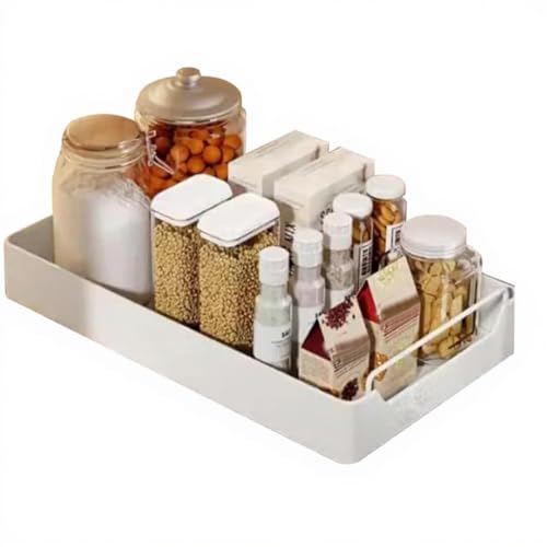 PortoAlegre Ausziehbarer Schrank Organizer, Kein Bohren Teles Schubladeneinsätze Küchenschrank Innenschublade Organizer Ausziehbar Für Speisekammer Und Badezimmer,43 x 20 x 7 cm,White von PortoAlegre