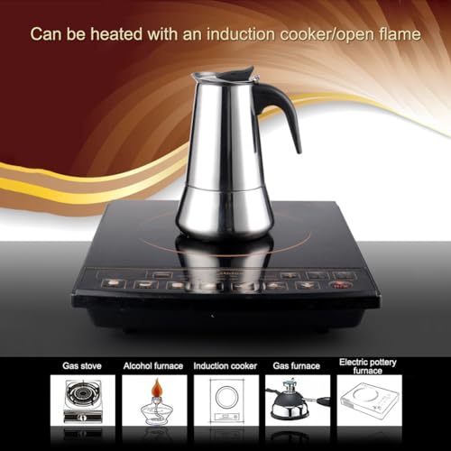 PortoAlegre Espressokocher Edelstahl – Moka Kanne Für Herd & Induktion, Kaffeemaschine Für Zuhause & Büro, Hitzebeständiger Griff, Schnelle Zubereitung, 3 Größen Wählbar PortoAlegre Espressokocher Edelstahl – Moka Kanne Für Herd & Induktion, Kaffeemaschine Für Zuhause & Büro, Hitzebeständiger Griff, Schnelle Zubereitung, 3 Größen Wählbar von PortoAlegre