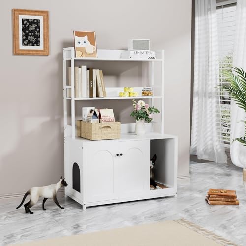 PortoAlegre Katzenschrank Katzenklo Schrank, Katzenhaus Mit Tür Und Offenem Regal Katzenmöbel Beistelltisch Katzenhöhle Für Katzen, 90x45x132Cm PortoAlegre Katzenschrank Katzenklo Schrank, Katzenhaus Mit Tür Und Offenem Regal Katzenmöbel Beistelltisch Katzenhöhle Für Katzen, 90x45x132Cm von PortoAlegre