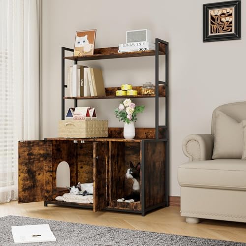 PortoAlegre Katzenschrank Katzenklo Schrank, Katzenhaus Mit Tür Und Offenem Regal Katzenmöbel Beistelltisch Katzenhöhle Für Katzen, 90x45x132Cm PortoAlegre Katzenschrank Katzenklo Schrank, Katzenhaus Mit Tür Und Offenem Regal Katzenmöbel Beistelltisch Katzenhöhle Für Katzen, 90x45x132Cm von PortoAlegre