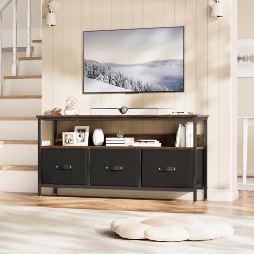 TV-Möbel mit 3 Schubladen – kompaktes Sideboard für Wohnzimmer oder Schlafzimmer, Anthrazitgrau mit schwarzen Schubladen von PortoAlegre