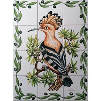 Hoopoe Fliesenboden - Handbemalt Fliesen Für Den Innen- Und Außenbereich | Art.-Nr. Pt2083 von PortugueseTiles
