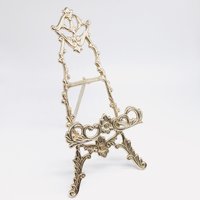 Vintage Messing Kunstwerk Display, Teller Buch Rahmen Display von PortugueseVintage