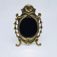 Vintage Messing Tischspiegel Hollywood Regency Stil von PortugueseVintage