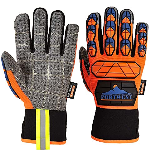 Portwest Aqua-Seal Pro Winter-Stoss-Schutz-Handschuh, Größe: XXL, Farbe: Orange/Blau, A726O4RXXL von Portwest