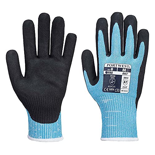 Portwest Claymore AHR Cut & Grip Gloves, Color: Blue, Size: XXL, A667B8RXXL von Portwest