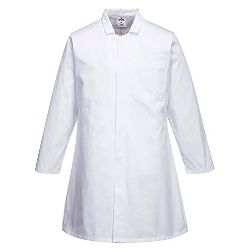 Mens Food Coat One Pocket, colorWhite talla XSmall von Portwest