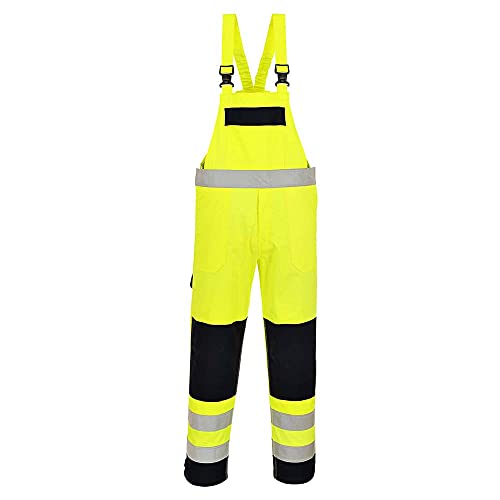 PORTWEST FR63 - Mulitnorm Warnschutz-Latzhose, 1 Stück, XL, gelb/marine, FR63YNRXL von Portwest