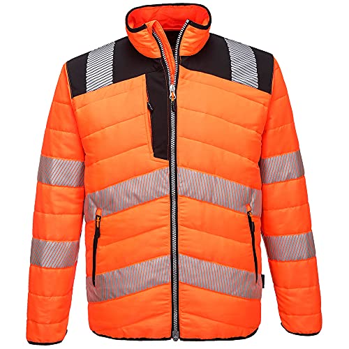 Portwest PW3 Warnschutz-Steppjacke, Größe: M, Farbe: Orange/Schwarz, PW371OBRM von Portwest