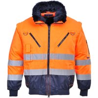 3-in-1-Pilotenjacke mit hoher Sichtbarkeit Orange/Marine S von Portwest