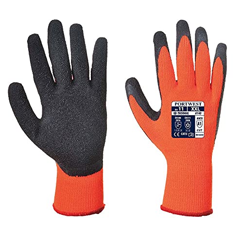 Portwest Thermo Grip Handschuh, Größe: L, Farbe: Orange/Schwarz, A140ORBL von Portwest