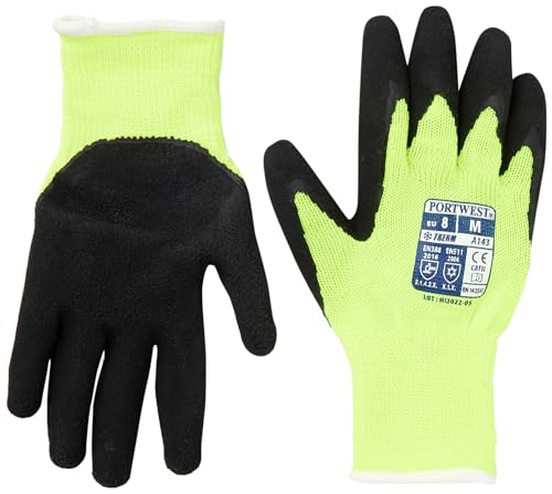 Portwest A143Y8RL Grip Soft Thermo-Handschuh, Gelb/Schwarz, Large von Portwest